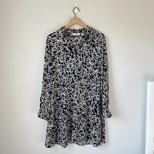 & Other Stories Women's Black White Floral Casual Sun Dress Size 12